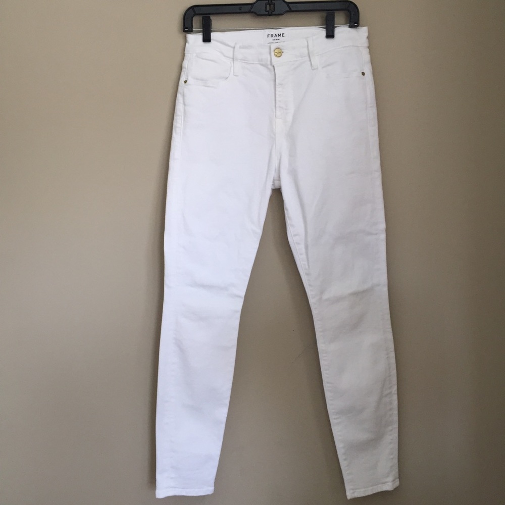 Frame denim white jeans le high skinny leg London LA 29